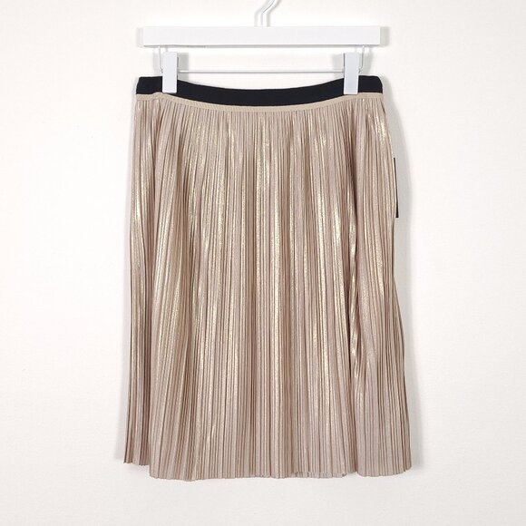 Tommy Hilfiger Gold Pleated Skirt - Picture 1 of 7